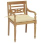 vidaXL Batavia-Stühle 2 Stk. mit Cremeweißen Kissen Teak Massivholz vidaXL Batavia-Stühle 2 Stk. mit Cremeweißen Kissen Teak Massivholz