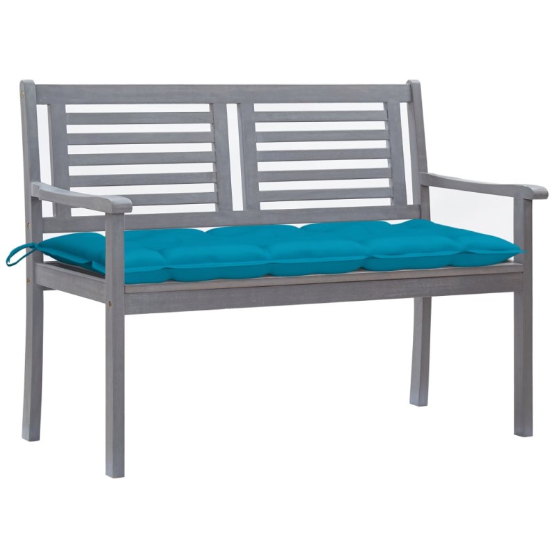 vidaXL 2-Sitzer-Gartenbank mit Auflage 120 cm Grau Eukalyptusholz vidaXL 2-Sitzer-Gartenbank mit Auflage 120 cm Grau Eukalyptusholz