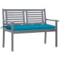 vidaXL 2-Sitzer-Gartenbank mit Auflage 120 cm Grau Eukalyptusholz vidaXL 2-Sitzer-Gartenbank mit Auflage 120 cm Grau Eukalyptusholz