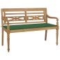 vidaXL Batavia-Gartenbank mit Grünem Kissen 120 cm Teak Massivholz vidaXL Batavia-Gartenbank mit Grünem Kissen 120 cm Teak Massivholz