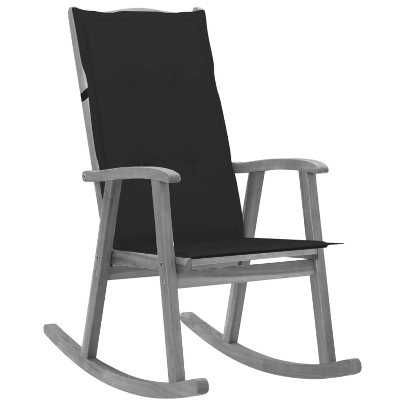 vidaXL Schaukelstuhl mit Auflage Grau Massivholz Akazie vidaXL Schaukelstuhl mit Auflage Grau Massivholz Akazie