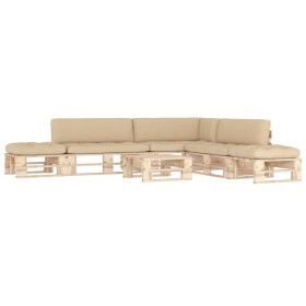 vidaXL 6-tlg. Paletten-Lounge-Set mit Kissen Imprägniertes Kiefernholz
