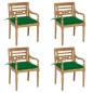 vidaXL Batavia-Stühle mit Kissen 4 Stk. Massivholz Teak vidaXL Batavia-Stühle mit Kissen 4 Stk. Massivholz Teak