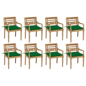 vidaXL Batavia-Stühle mit Kissen 8 Stk. Massivholz Teak