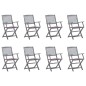 vidaXL Klappbare Gartenstühle 8 Stk. mit Kissen Massivholz Akazie vidaXL Klappbare Gartenstühle 8 Stk. mit Kissen Massivholz Akazie