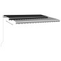 vidaXL Markise Manuell Einziehbar mit LED 400x300 cm Anthrazit vidaXL Markise Manuell Einziehbar mit LED 400x300 cm Anthrazit