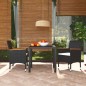 vidaXL 3-tlg. Garten-Essgruppe mit Kissen Poly Rattan Schwarz vidaXL 3-tlg. Garten-Essgruppe mit Kissen Poly Rattan Schwarz