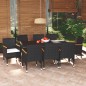 vidaXL 9-tlg. Garten-Essgruppe mit Kissen Poly Rattan Schwarz vidaXL 9-tlg. Garten-Essgruppe mit Kissen Poly Rattan Schwarz