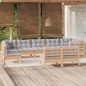 vidaXL 9-tlg. Garten-Lounge-Set mit Grauen Kissen Kiefer Massivholz vidaXL 9-tlg. Garten-Lounge-Set mit Grauen Kissen Kiefer Massivholz