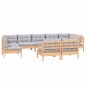 vidaXL 9-tlg. Garten-Lounge-Set mit Grauen Kissen Kiefer Massivholz vidaXL 9-tlg. Garten-Lounge-Set mit Grauen Kissen Kiefer Massivholz