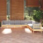 vidaXL 9-tlg. Garten-Lounge-Set mit Grauen Kissen Kiefer Massivholz vidaXL 9-tlg. Garten-Lounge-Set mit Grauen Kissen Kiefer Massivholz