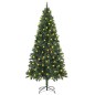 vidaXL Künstlicher Weihnachtsbaum mit Beleuchtung & Zapfen Grün 180 cm vidaXL Künstlicher Weihnachtsbaum mit Beleuchtung & Zapfen Grün 180 cm