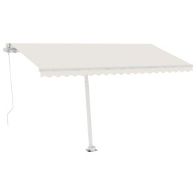 vidaXL Markise Manuell Einziehbar mit LED 400x300 cm Creme