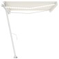 vidaXL Markise Manuell Einziehbar mit LED 400x300 cm Creme vidaXL Markise Manuell Einziehbar mit LED 400x300 cm Creme