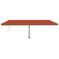 Automatische Markise mit LED & Windsensor 600x300 Orange/Braun Automatische Markise mit LED & Windsensor 600x300 Orange/Braun