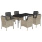vidaXL 7-tlg. Garten-Essgruppe mit Kissen Hellgrau Poly Rattan vidaXL 7-tlg. Garten-Essgruppe mit Kissen Hellgrau Poly Rattan