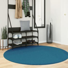 vidaXL Teppich OVIEDO Kurzflor Türkis Ø 160 cm