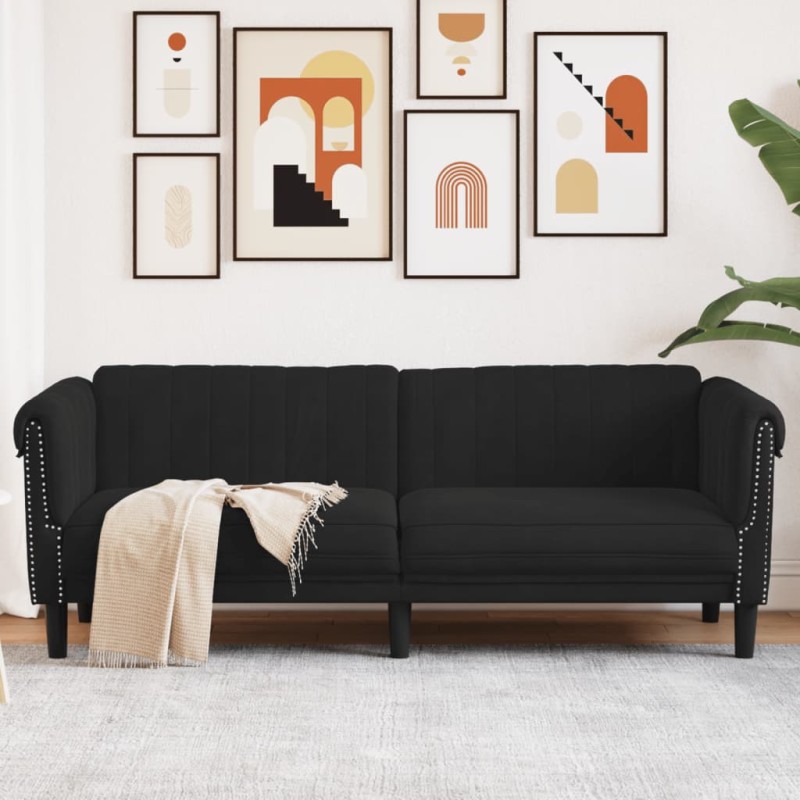 vidaXL Sofa 3-Sitzer Schwarz Samt vidaXL Sofa 3-Sitzer Schwarz Samt
