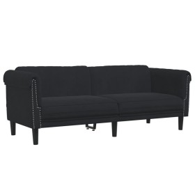 vidaXL Sofa 3-Sitzer Schwarz Samt