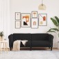 vidaXL Sofa 3-Sitzer Schwarz Samt vidaXL Sofa 3-Sitzer Schwarz Samt