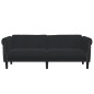 vidaXL Sofa 3-Sitzer Schwarz Samt vidaXL Sofa 3-Sitzer Schwarz Samt