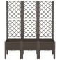vidaXL Pflanzkübel mit Rankgitter Braun 120x40x142 cm PP vidaXL Pflanzkübel mit Rankgitter Braun 120x40x142 cm PP