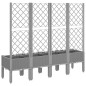 vidaXL Pflanzkübel mit Rankgitter Hellgrau 160x40x142 cm PP vidaXL Pflanzkübel mit Rankgitter Hellgrau 160x40x142 cm PP