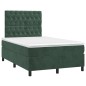 vidaXL Boxspringbett mit Matratze & LED Dunkelgrün 120x190 cm Samt vidaXL Boxspringbett mit Matratze & LED Dunkelgrün 120x190 cm Samt
