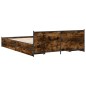vidaXL Bettgestell mit Schubladen Räuchereiche 120x200cm Holzwerkstoff vidaXL Bettgestell mit Schubladen Räuchereiche 120x200cm Holzwerkstoff