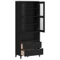 vidaXL Highboard VIKEN Schwarz 80x40x200 cm Massivholz Kiefer vidaXL Highboard VIKEN Schwarz 80x40x200 cm Massivholz Kiefer