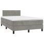 vidaXL Boxspringbett mit Matratze & LED Hellgrau 120x190 cm Samt vidaXL Boxspringbett mit Matratze & LED Hellgrau 120x190 cm Samt