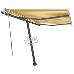 vidaXL Standmarkise Manuell Einziehbar 300x250 cm Gelb/Weiß
