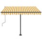 vidaXL Standmarkise Manuell Einziehbar 300x250 cm Gelb/Weiß vidaXL Standmarkise Manuell Einziehbar 300x250 cm Gelb/Weiß