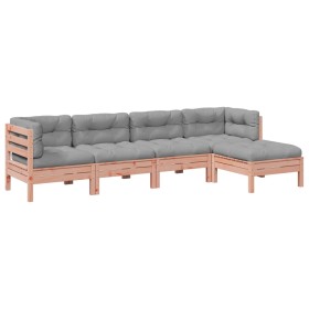 vidaXL 5-tlg. Garten-Sofagarnitur mit Kissen Massivholz Douglasie