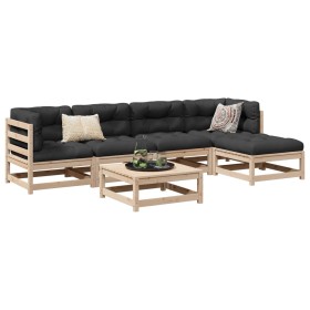 vidaXL 6-tlg. Garten-Sofagarnitur Massivholz Kiefer