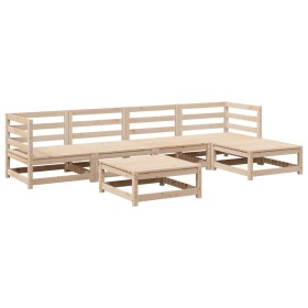 vidaXL 6-tlg. Garten-Sofagarnitur Massivholz Kiefer