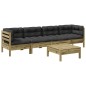 vidaXL 5-tlg. Garten-Sofagarnitur mit Kissen Kiefernholz Imprägniert vidaXL 5-tlg. Garten-Sofagarnitur mit Kissen Kiefernholz Imprägniert