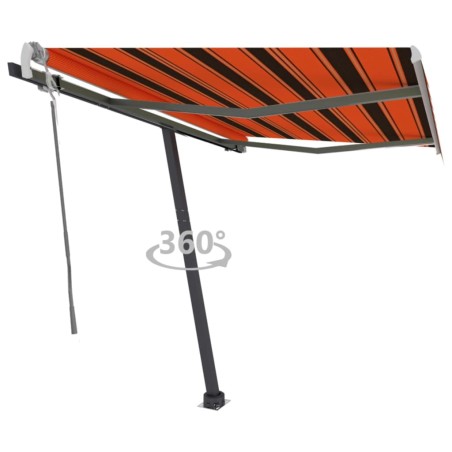 Standmarkise Einziehbar Handbetrieben 350x250 cm Orange/Braun