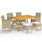 vidaXL 7-tlg. Garten-Essgruppe Beige vidaXL 7-tlg. Garten-Essgruppe Beige