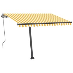 Automatische Markise mit LED & Windsensor 300x250 cm Gelb/Weiß
