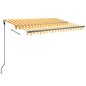 Automatische Markise mit LED & Windsensor 300x250 cm Gelb/Weiß Automatische Markise mit LED & Windsensor 300x250 cm Gelb/Weiß