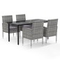 vidaXL 5-tlg. Garten-Essgruppe mit Kissen Anthrazit Poly Rattan vidaXL 5-tlg. Garten-Essgruppe mit Kissen Anthrazit Poly Rattan