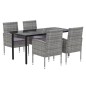 vidaXL 5-tlg. Garten-Essgruppe mit Kissen Anthrazit Poly Rattan vidaXL 5-tlg. Garten-Essgruppe mit Kissen Anthrazit Poly Rattan