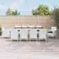 vidaXL 11-tlg. Garten-Essgruppe mit Kissen Weiß Poly Rattan vidaXL 11-tlg. Garten-Essgruppe mit Kissen Weiß Poly Rattan