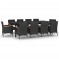 vidaXL 11-tlg. Garten-Essgruppe mit Kissen Schwarz Poly Rattan vidaXL 11-tlg. Garten-Essgruppe mit Kissen Schwarz Poly Rattan