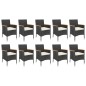 vidaXL 11-tlg. Garten-Essgruppe mit Kissen Schwarz Poly Rattan vidaXL 11-tlg. Garten-Essgruppe mit Kissen Schwarz Poly Rattan