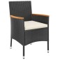 vidaXL 11-tlg. Garten-Essgruppe mit Kissen Schwarz Poly Rattan vidaXL 11-tlg. Garten-Essgruppe mit Kissen Schwarz Poly Rattan