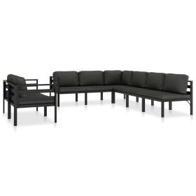 vidaXL 8-tlg. Garten-Lounge-Set mit Kissen Aluminium Anthrazit  