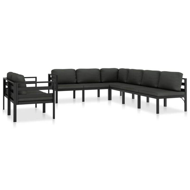 vidaXL 8-tlg. Garten-Lounge-Set mit Kissen Aluminium Anthrazit vidaXL 8-tlg. Garten-Lounge-Set mit Kissen Aluminium Anthrazit