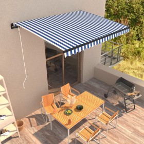 vidaXL Automatisch Einziehbare Markise 400×300 cm Blau und Weiß